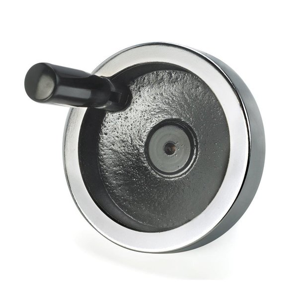Morton Chrome Plated Dish Handwheel with Fold-Away Handle, 6.89" Diameter, Cast Iron Web Design HW-72
